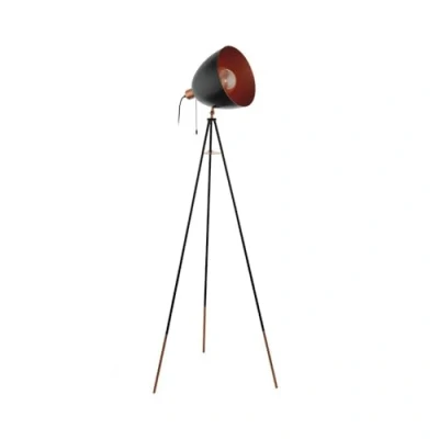 Image of EGLO Chester floor lamp in black/copper