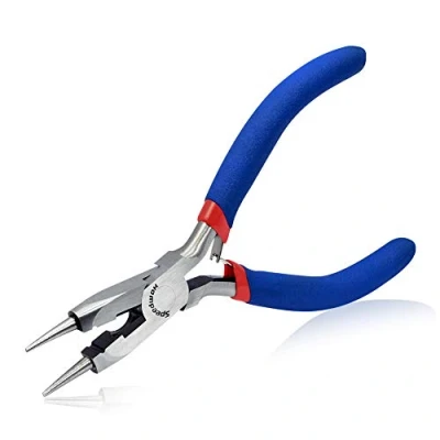 Image of SPEEDWOX 5 Inches Mini Round Nose Pliers with Wire Cutter Looping Fine Jewelry Making Tools Small for DIY Craft Beading