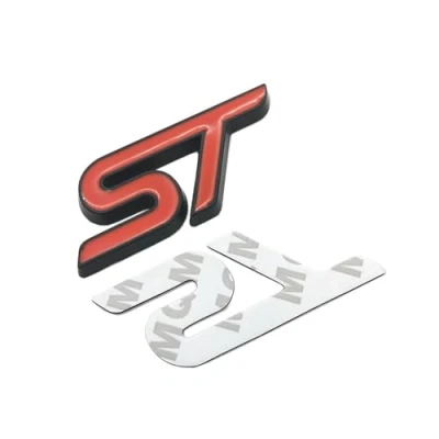 Image of Metal Red Blue ST Front Grille Sticker Car Head Grill Emblem Badge Chrome Compatible With FIESTA FOCUS MONDEO Auto Styling (Color : black tape)