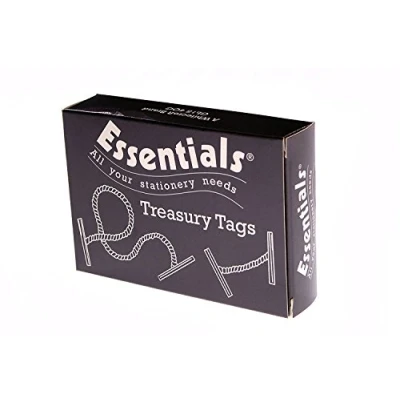 Image of Whitecroft 27141/10 Essentials 152 mm Plastic Ended Treasury Tags Green (Pack of 100)