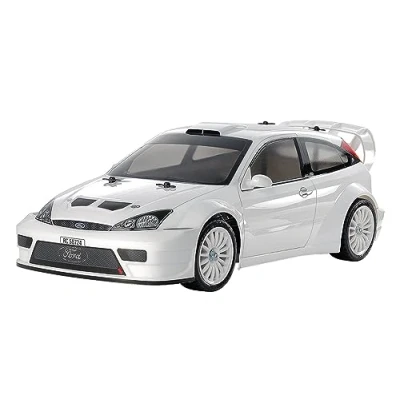 Image of TAMIYA 2003 Ford Focus RS Custom 58724 1:10 TT 02 Remote Controlled Car, Vehicle, Model Building, Assembly, Hobby, Kit, RC Gift, White