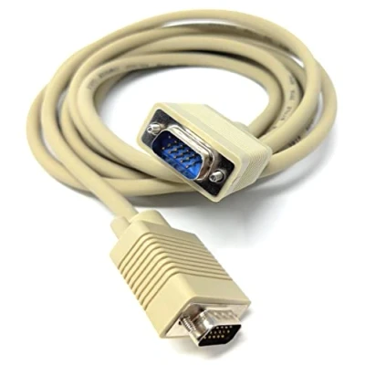 Image of 3m VGA to Cable 15 pin SVGA Male for Monitor Computer PC Laptops TV Projectors Extension Lead, HD15 All Data Pins Connected (10ft Beige)