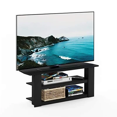 Image of Furinno Parsons Entertainment Center, TV Unit, Stand for Up to 50 Inch, Black