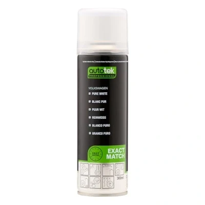 Image of Autotek Professional Exact Match Car Spray Paint, Volkswagen Pure White Aerosol Spray, 300 ml