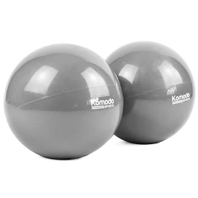 Image of Komodo Weighted Toning Balls Soft Pilates Yoga Training Pair (Grey, 2 x 1.5kg = 3kg)