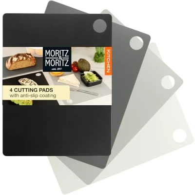 Image of Moritz &amp; 4X Chopping Boards for Kitchen 38 x 29 cm Cutting Flexible Board Plastic Set