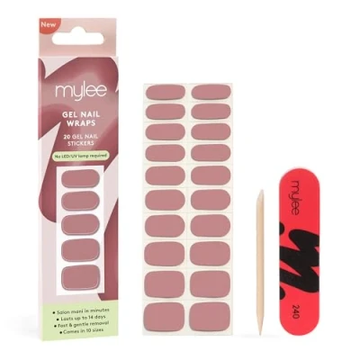 Image of Mylee Gel Nail Wraps [Tainted Love] 10 Pre Cured Stickers for Instant Mani No Lamp Needed, Chip Resistant, Glossy Finish, Lasts Up to 14 Days Easy Apply, Vegan &amp; Cruelty Free