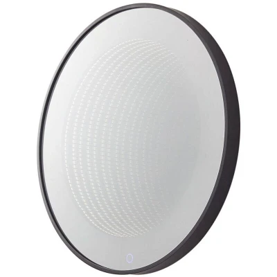 Image of Lucande LED infinity mirror Emire, black, aluminium, CCT, IP44