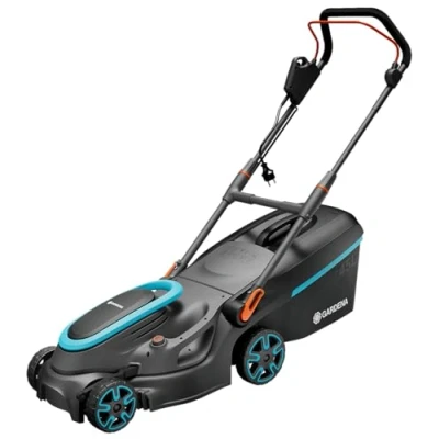 Image of Gardena electric lawn mower PowerMax 37/1800 G2: up to 500 m², 1800 W power, 37 cm cutting width, 45 l catch volume, 35 65 mm height, ErgoTec Plus handle, foldable (14637 20)