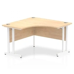 Image of Impulse 1200mm Corner Desk Maple Top White Cantilever Leg