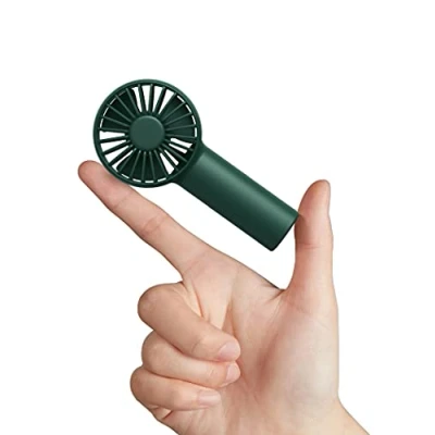 Image of JISULIFE Mini Fan Battery Operated Handheld with 2000 mAh or USB Powered Personal Fan,3 Speeds,Enhanced Airflow, Rechargeable Quiet Pocket for Home,Outdoor Dark Green