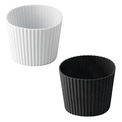Image of 2 Pcs Nonslip Coffee Cup Sleeve Silicone Bottle Resistant Reusable Glass Mug Protector Cover