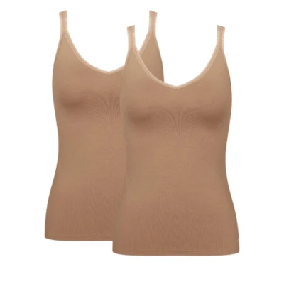 Image of Sloggi GO 2 PACK Undershirt, Women&#039;s, Size: 30A C. 32A/B, Nostalgic brown
