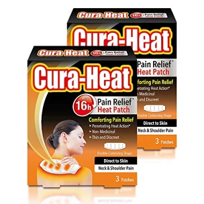 Image of Cura Heat Neck and Shoulder Pain Direct to Skin 3 Patches, Pack of 2 (6 Patches)