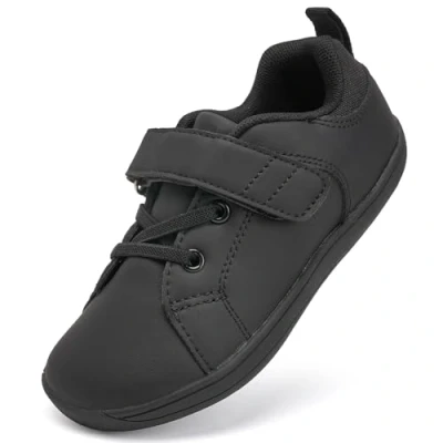 Image of Kids Barefoot Sneaker Wide School Shoes Toddler Trainers Boys Girls Minimalist Running Shoes(Black, 7UK Child Wide)