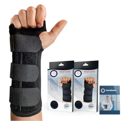 Image of Doctor Developed Wrist Support Right Hand Brace with Written Handbook Splints for Carpal Tunnel, Pain Relief Supports Arthritis Gym (Right Hand)