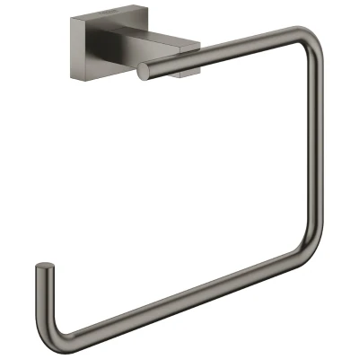 Image of Grohe Essentials Cube Towel Ring Brushed Hard Graphite (40510AL1)