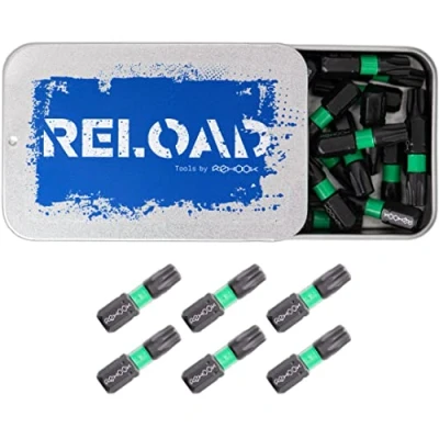 Image of Rehook Reload 25x T30&#039;s 25mm Impact Screwdriver Drill Driver bits Set T30, Star bits, Torx Tool for Dewalt, Milwaukee, Bosch, Sabrecut and Others (T30)
