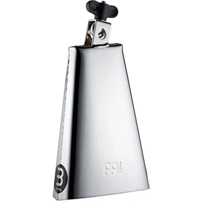 Image of Meinl Percussion Chrome Timbales Cowbell Very Large Idiophone Length 8 Inches Mountable Small Mouth Steel, Polished (STB80S CH)