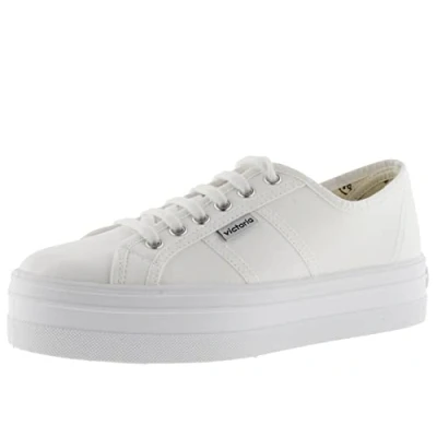 Image of victoria Barcelona Ciclista Leather Effect Platform Low Top Trainers &amp; Split Toe 1092169 for Women Petroleo 41