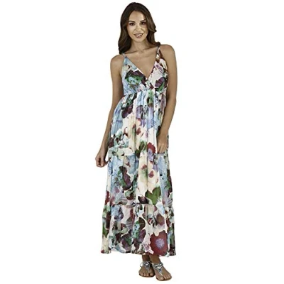 Image of Ladies Pistachio Cotton Cross Over Dress D828 Purple L