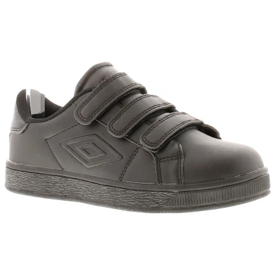 Image of Umbro Junior Boys Casual Touch Fastening Trainer By Black Size UK 10 Kids