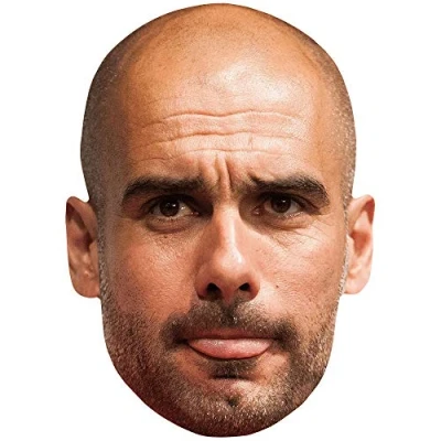 Image of Pep Guardiola (Tongue) Celebrity Mask, Flat Card Face, Fancy Dress Mask