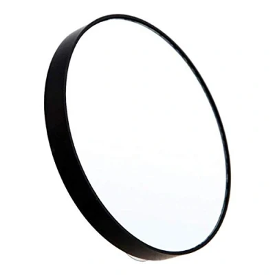 Image of 10X Magnifying Mirror, 13cm Makeup Beauty Mirror Glass Cosmetics Round with Suction Cups for Makeup, Shaving, Tweezing, Blackhead/Blemish Removal (Black)