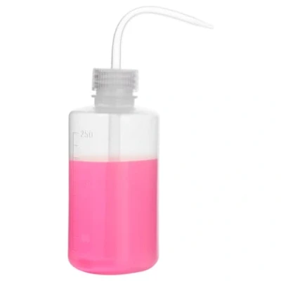 Image of stonylab Chemical Wash Bottle (1 Pack), LDPE Plastic Safety Lab Squeeze with Narrow Mouth and Scale Labels Squirt Bottle, 250 ml (8 oz)