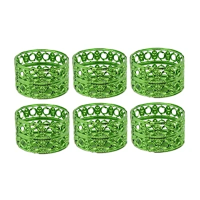 Image of Tea Light Candle Holders Set of 6 Circle Metal Mesh Tealight Home Wedding Decor (6PC, Green)