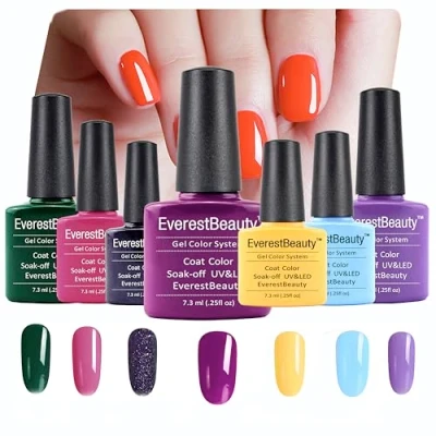 Image of Professional UV LED Nail Gel Polish Soak off Varnish Base Top Color Coat 8ml 22PCS