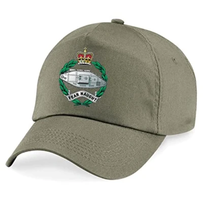 Image of PSave Royal Tank Regiment Insignia Embroidered Baseball Cap British Army Military Embroidery (Military Green)