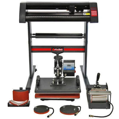Image of PixMax 5 in 1 Heat Press Bundle, Sublimation Vinyl Cutter, SignCut Pro Software