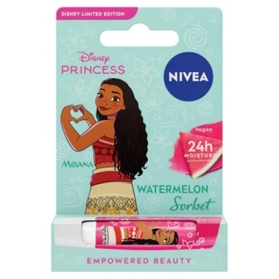 Image of NIVEA Watermelon Shine Lip Balm (4.8g), Moisturising Stick with Organic Jojoba Oil Softens &amp; Adds Shine, 24h Hydration, Nourishing Care