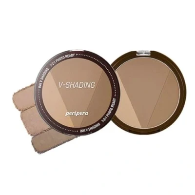 Image of CLIO COSMETICS CO.,LTD. Peripera Ink V Face Shading Contour 3 Colours for Long Lasting Effect, Shadow Blush, Makeup Powder Cacao Brown