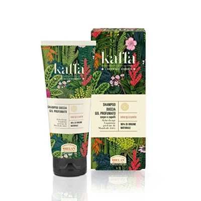 Image of Helan, Kaffa, Natural Shampoo and Bubble Bath for Body Hair, Energizing Perfumed Shower Gel with Licorice Sweet Almond Protein Gentle Foam, 200 ml Made in Italy
