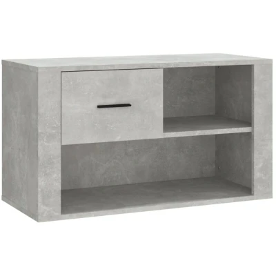 Image of vidaXL Shoe Cabinet Concrete Grey 80x35x45 cm Engineered Wood
