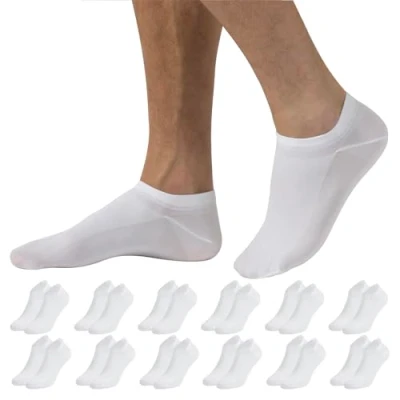 Image of CALZITALY 6/12 Pairs Ankle Liner Socks, Opaque Trainer Socks in Microfiber Black, White, Skin, Multicolour Made Italy (3 6, 6 White)