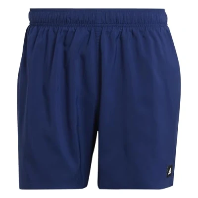 Image of adidas Men&#039;s Solid CLX Short Length Swim Shorts, Dark Blue/Black, S