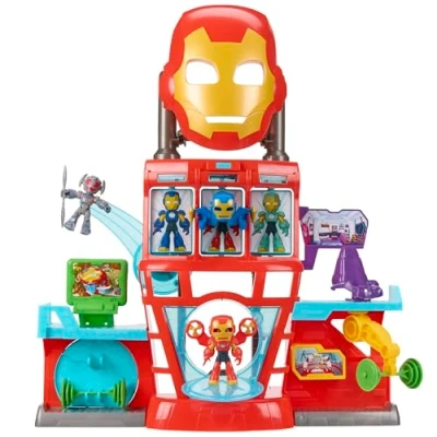 Image of Iron Man and His Awesome Friends Marvel Quarters Boys &amp; Girls Electronic Playset