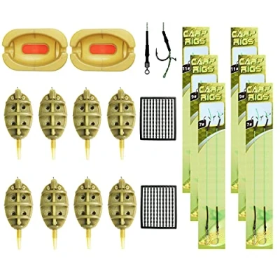 Image of Method Feeder Carp Rigs Set: 15g 20g 25g 35g 30g 40g 50g 60g Inline Feeders Fishing