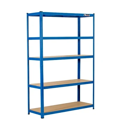 Image of Rhino Racking 5 Tier Heavy Duty Industrial Storage Shelves Blue 180x120x45cm