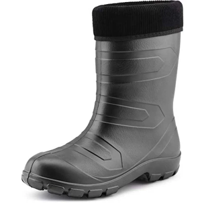 Image of Ladeheid Girl&#039;s EVA Thermo Extra Light Wellington Boots Rainy Wellies Rain LALMG879 (Graphite/Black, 3.5 UK)