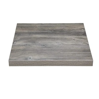 Image of Bolero Pre Drilled Square Melamine Table Top 600mm Ash Grey FT290
