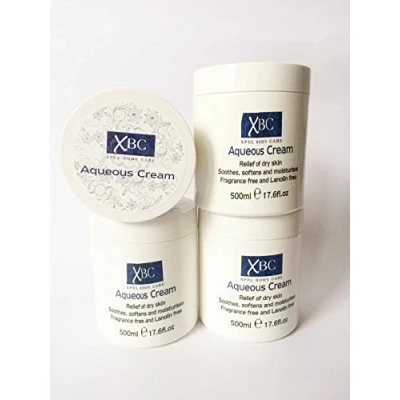 Image of Aqueous Cream Emollient 500ml Large Tub Relief for Dry Skin (Pack of 4)