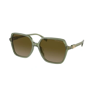 Image of Michael Kors Jasper Sunglasses, Women&#039;s, Size: 58, Green transparent