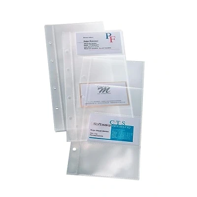 Image of SIGEL VZ350 Pockets for Business Card Organisers, one row, transparent, 10 Pieces