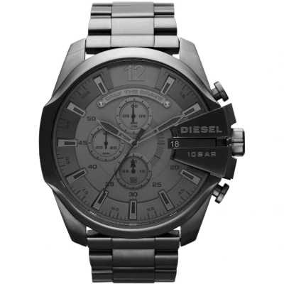 Image of Diesel Watch for Men Mega Chief, Quartz Chronograph Movement, 59 mm Gunmetal Stainless Steel Case with a Strap, DZ4282