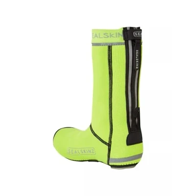 Image of SEALSKINZ Caston Unisex All Weather Water Repellent Cycle Open Sole Overshoe for Extreme Cycling Accessories Easy to Adjust Neon Yellow