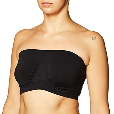 Image of Rhonda Shear Ahh Women&#039;s Angel Seamless Underwire Bandeau Bra Black X Large